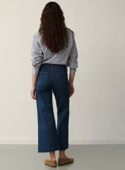 FINERY Gio Cropped Wide Leg Jeans 30 -GlamMode Store tuc143307181 Mid20Blue R Z005A