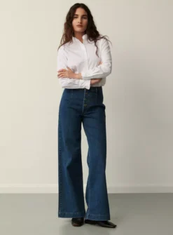 FINERY Tally Wide Leg Jeans 28 7 FINERY Tally Wide Leg Jeans 28 -GlamMode Store tuc143320087 Mid20Blue R Z001A