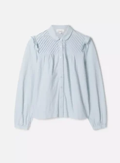 THOUGHT Beca Fairtrade Organic Cotton Pin Tuck Shirt 16 13 THOUGHT Beca Fairtrade Organic Cotton Pin Tuck Shirt 16 -GlamMode Store tuc143335721 Blue R Z003A