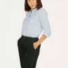 THOUGHT Beca Fairtrade Organic Cotton Pin Tuck Shirt 16 2 THOUGHT Beca Fairtrade Organic Cotton Pin Tuck Shirt 16 -GlamMode Store tuc143335721 Blue R Z005A