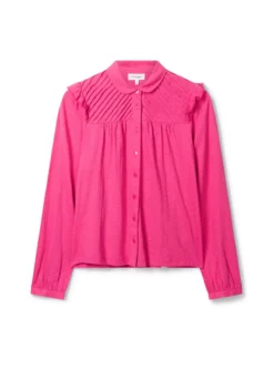 THOUGHT Beca Fairtrade Organic Cotton Pin Tuck Shirt 6 -GlamMode Store tuc143335781 Pink R Z003A