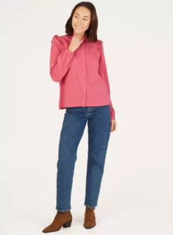 THOUGHT Beca Fairtrade Organic Cotton Pin Tuck Shirt 6 -GlamMode Store tuc143335781 Pink R Z005A