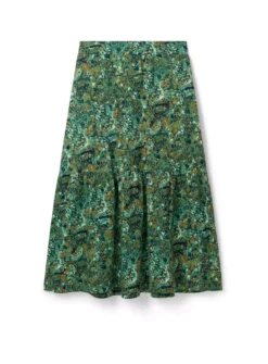 THOUGHT Erin Organic Cotton Jersey Tiered Midi Skirt 6 -GlamMode Store tuc143339212 Green R Z003A 1