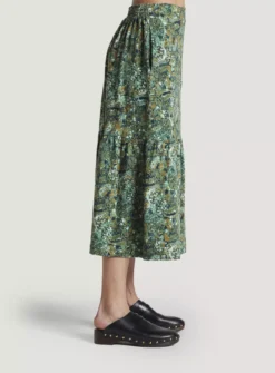 THOUGHT Erin Organic Cotton Jersey Tiered Midi Skirt 18 -GlamMode Store tuc143339212 Green R Z005A