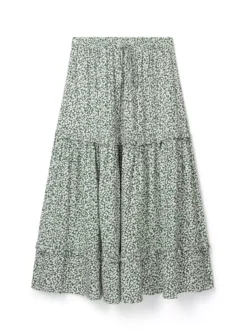 THOUGHT Mapel Lenzing EcoVero Tiered Maxi Skirt 18 -GlamMode Store tuc143347431 Green R Z003A