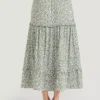 THOUGHT Mapel Lenzing EcoVero Tiered Maxi Skirt 18 -GlamMode Store tuc143347431 Green R Z005A