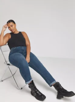 SIMPLY BE 24/7 Mid Vintage Blue Boyfriend Jean 26 -GlamMode Store tuc143372354 Blue R Z003A