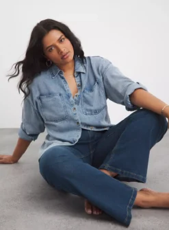 SIMPLY BE 24/7 Mid Blue Bootcut Jeans 30