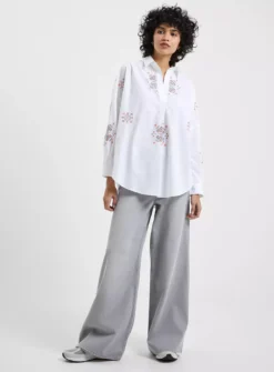 FRENCH CONNECTION Embroidered Rhodes Popover Shirt XL -GlamMode Store tuc143404854 White R Z001A