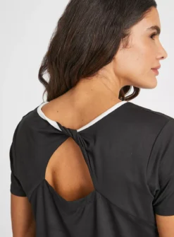 Active Black Twist Back T-Shirt L -GlamMode Store tuc143412029 Black R Z003A 1