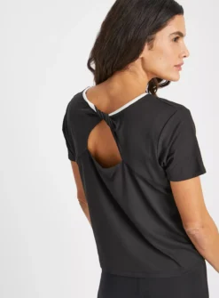 Active Black Twist Back T-Shirt XL