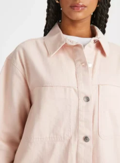 Pink Twill Overshirt 16 -GlamMode Store tuc143422251 Pink R Z003A