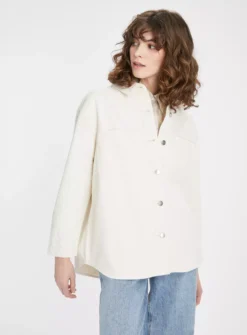 Cream Twill Overshirt 22 -GlamMode Store tuc143426009 Cream R Z001A