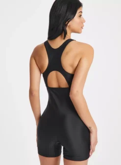 Black Side Stripe Short Swimsuit8 -GlamMode Store tuc143455707 Black R Z004A 1