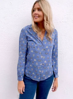 ANORAK Night Butterfly Nicky Long Sleeve Shirt 8 11 ANORAK Night Butterfly Nicky Long Sleeve Shirt 8 -GlamMode Store tuc143482351 Blue R Z006A