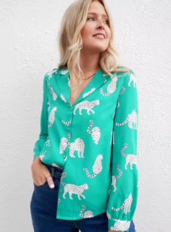 ANORAK Snow Leopards Nicky Long Sleeve Shirt 10 12 ANORAK Snow Leopards Nicky Long Sleeve Shirt 10 -GlamMode Store tuc143482748 Green R Z005A