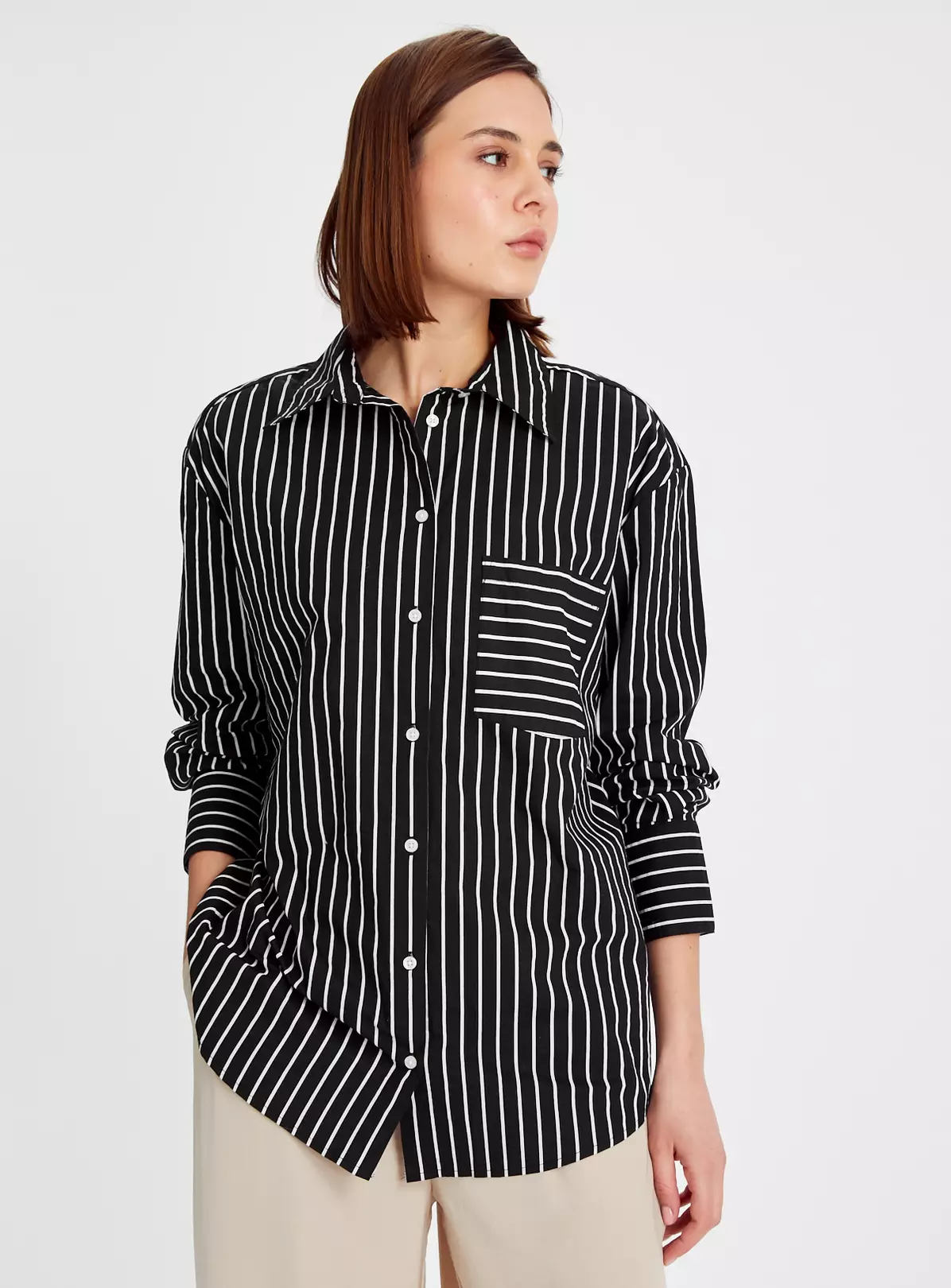 Black Stripe Oversized Poplin Shirt 8 4 Black Stripe Oversized Poplin Shirt 8 - Image 2