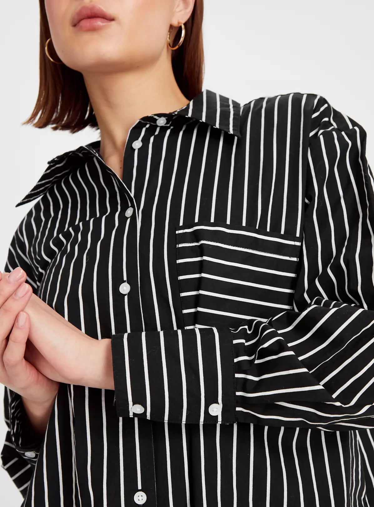 Black Stripe Oversized Poplin Shirt 16 5 Black Stripe Oversized Poplin Shirt 16 - Image 3