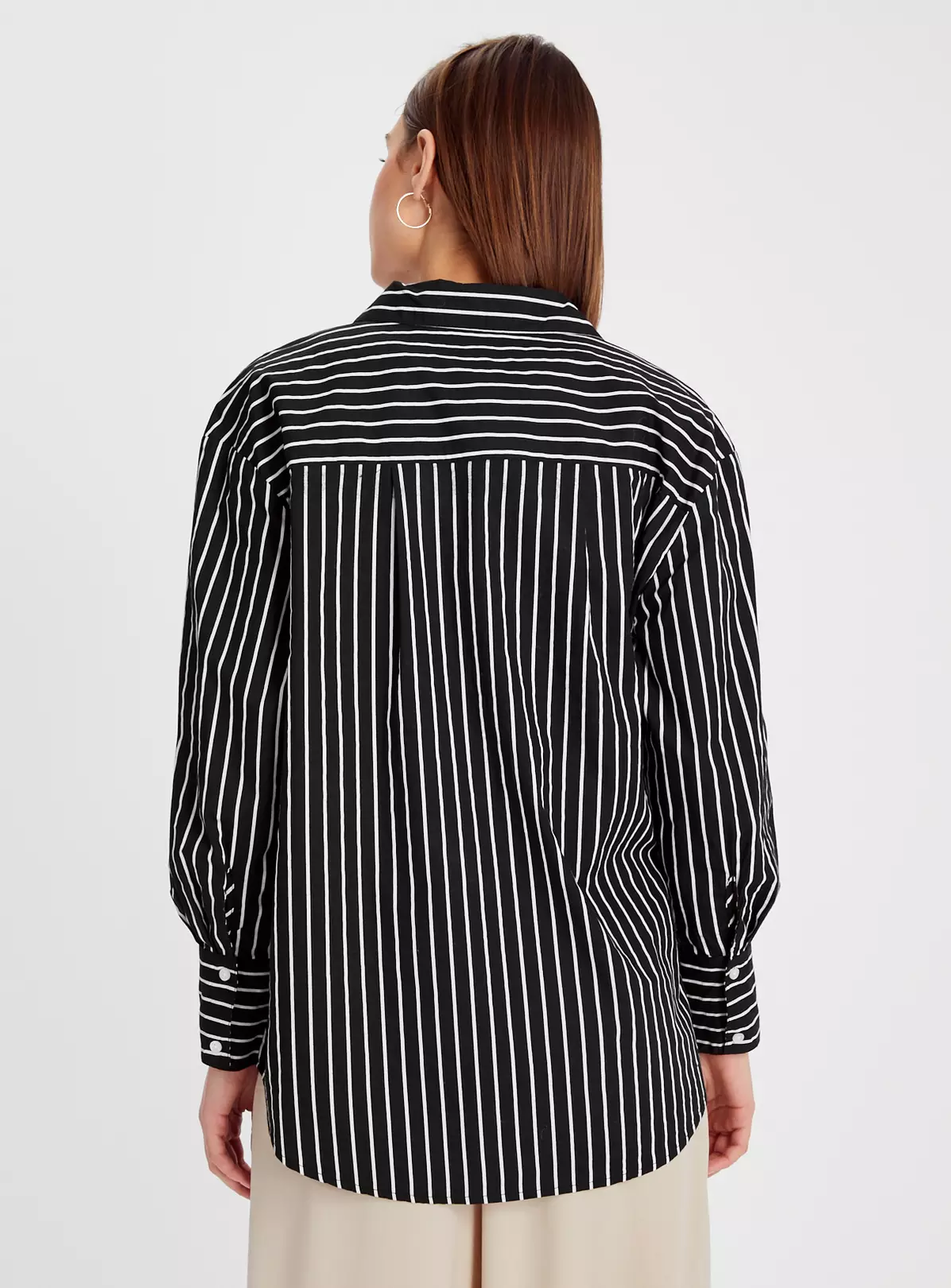 Black Stripe Oversized Poplin Shirt 8 6 Black Stripe Oversized Poplin Shirt 8 - Image 4