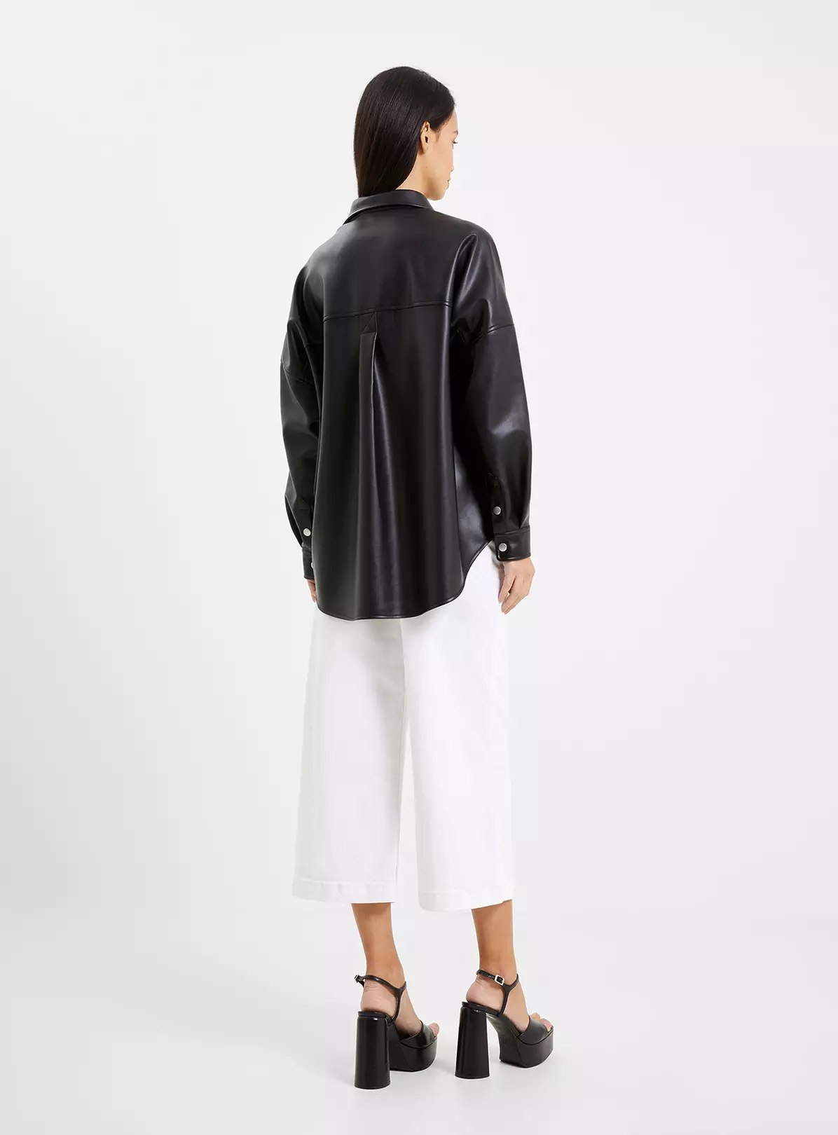 FRENCH CONNECTION Crolenda Pu Popover Shirt XS 6 FRENCH CONNECTION Crolenda Pu Popover Shirt XS - Image 4