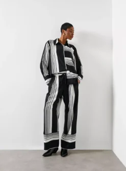 For All The Love Stripe Printed Co-ord Shirt 18 -GlamMode Store tuc143577190 Multi20Coloured R Z002A