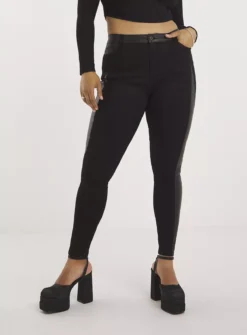 SIMPLY BE Black Coated Skinny Jean 22