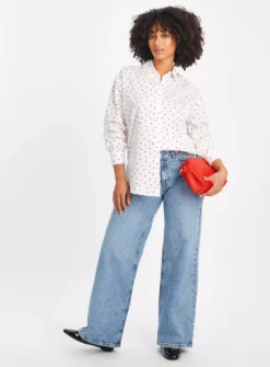 White Heart Print Relaxed Shirt 12 -GlamMode Store tuc143610279 Multi20Coloured R Z002A