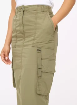 Khaki Utility Cargo Maxi Skirt 18 -GlamMode Store tuc143647792 Khaki R Z003A