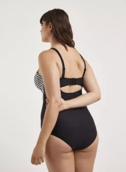 FIGLEAVES Tailor Twist Underwired Bandeau Tummy Control Swimsuit Longer Length 32G -GlamMode Store tuc143651151 Black R Z002A