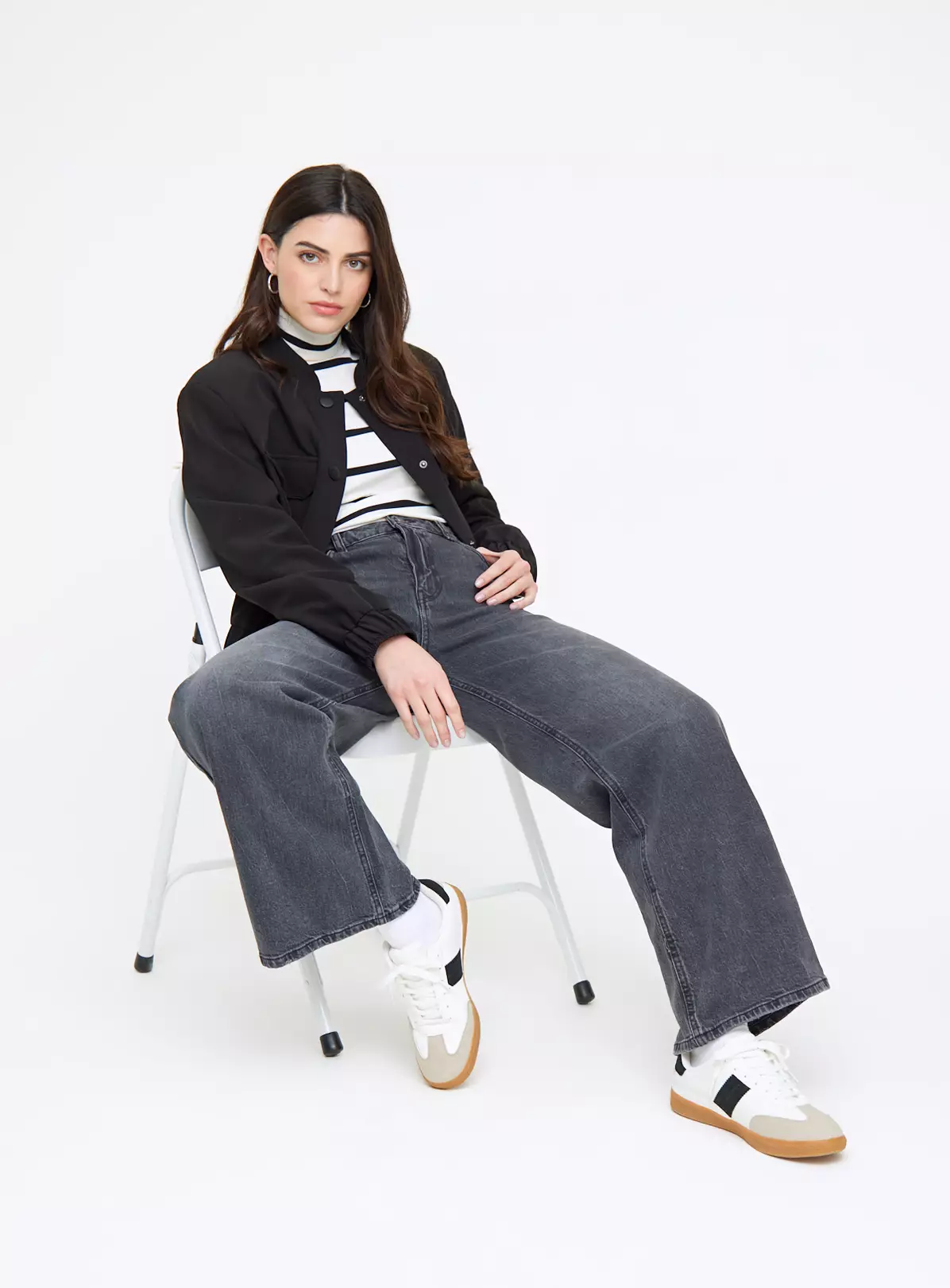 Black Distressed Denim Wide Leg Jeans16R 3 Black Distressed Denim Wide Leg Jeans16R