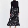 Black Smudge Print Pleated Maxi Skirt 12 -GlamMode Store tuc143685684 Multi20Coloured R Z002A 1