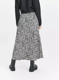 Mono Animal Print Pleated Midaxi Skirt 12 -GlamMode Store tuc143686337 Mono R Z004A