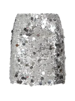 VOGUE WILLIAMS Silver Sequin Skirt 16 10 VOGUE WILLIAMS Silver Sequin Skirt 16 -GlamMode Store tuc143702270 Silver R Z003A