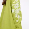 Chartreuse Embroidered Relaxed Fit Linen-Rich Shirt 10 -GlamMode Store tuc143702851 Khaki R Z003A