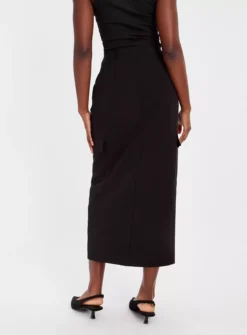Black Cargo Coord Column Midi Skirt 18 -GlamMode Store tuc143713753 Black R Z004A