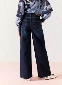 EVERBELLE Dark Rinse Wash Wide Leg Jean 8 -GlamMode Store tuc143716874 Denim R Z004A