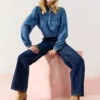 EVERBELLE Mid Indigo Wide Leg Jeans 20