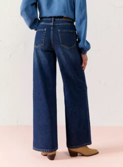 EVERBELLE Mid Indigo Wide Leg Jeans 20 -GlamMode Store tuc143718440 Denim R Z004A