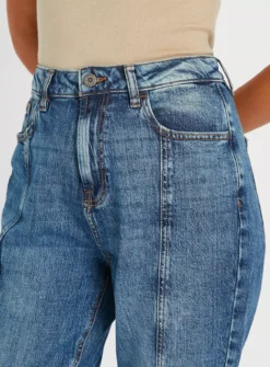 Vintage Wash Denim Panelled Mom Jeans18L