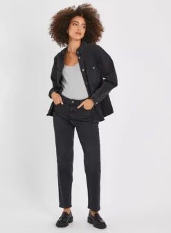 Black Relaxed Straight Leg Jeans16R