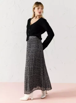 EVERBELLE Star Print Pleated Midaxi Skirt 14