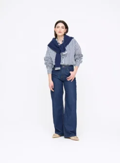 Navy Poplin Stripe Oversized Shirt16 9 Navy Poplin Stripe Oversized Shirt16 -GlamMode Store tuc143736971 Multi20Coloured R Z002A