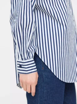 Navy Poplin Stripe Oversized Shirt16 8 Navy Poplin Stripe Oversized Shirt16 -GlamMode Store tuc143736971 Multi20Coloured R Z003A