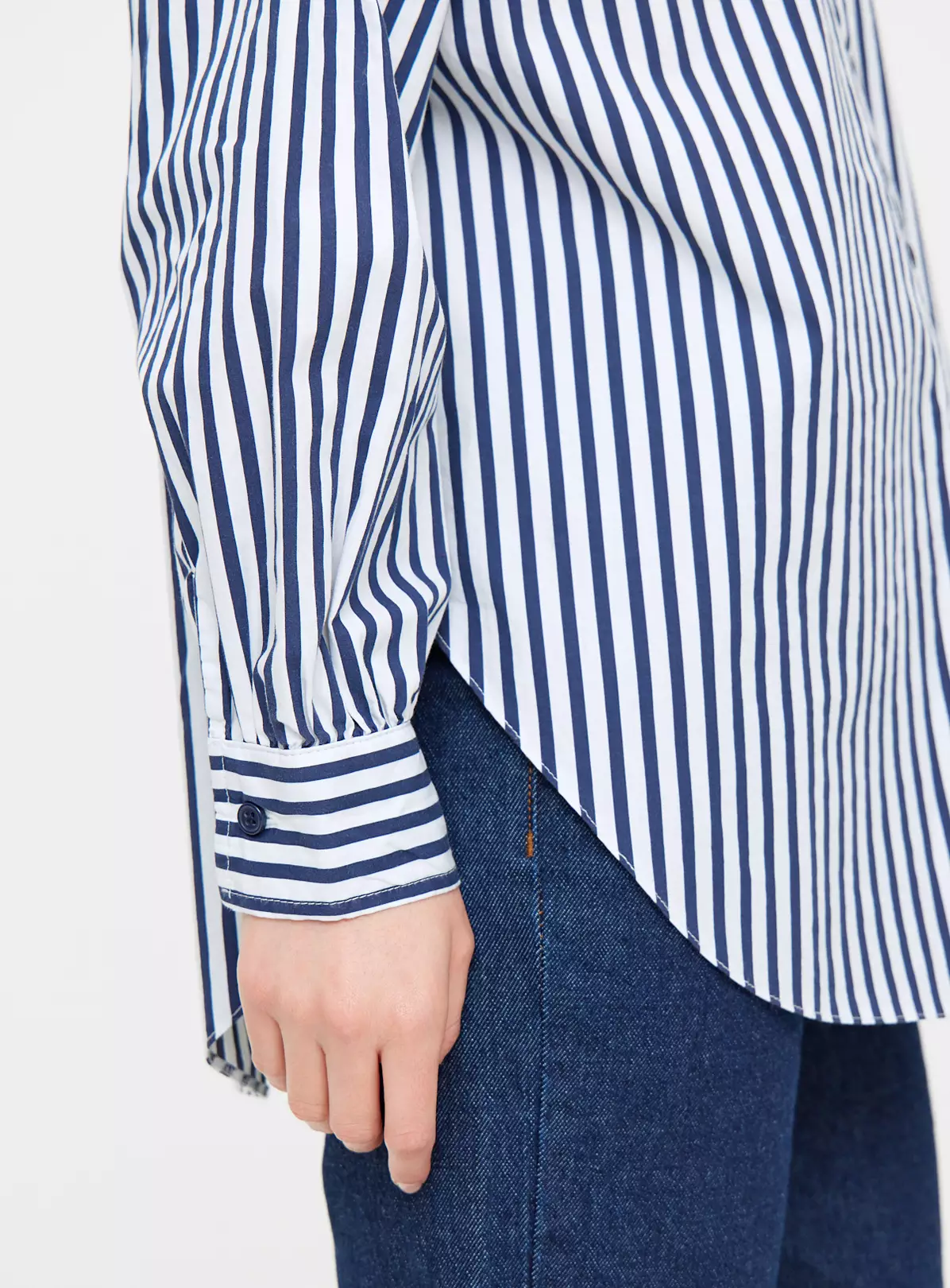 Navy Poplin Stripe Oversized Shirt16 5 Navy Poplin Stripe Oversized Shirt16 - Image 3