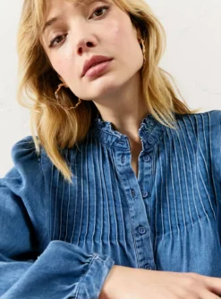 EVERBELLE Tencel Pintuck Detail Shirt 18