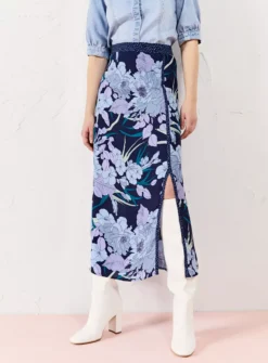 EVERBELLE Spring Peony Side Split Maxi Skirt 18 -GlamMode Store tuc143744331 Multi20Coloured R Z002A