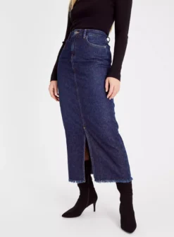 Dark Denim Maxi Split Skirt 20 -GlamMode Store tuc143763515 Light20Denim R Z001A 1