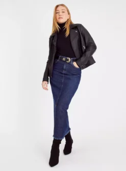 Dark Denim Maxi Split Skirt 10 -GlamMode Store tuc143763515 Light20Denim R Z002A