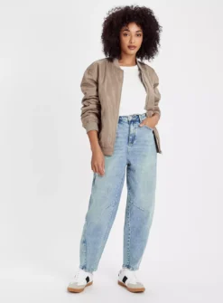 Light Wash Barrel Leg Denim Jeans 18L -GlamMode Store tuc143774417 Light20Denim R Z002A