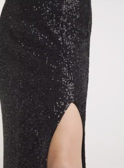 SIMPLY BE Black Sequin Side Split Midaxi Skirt 14 -GlamMode Store tuc143843443 Black R Z004A